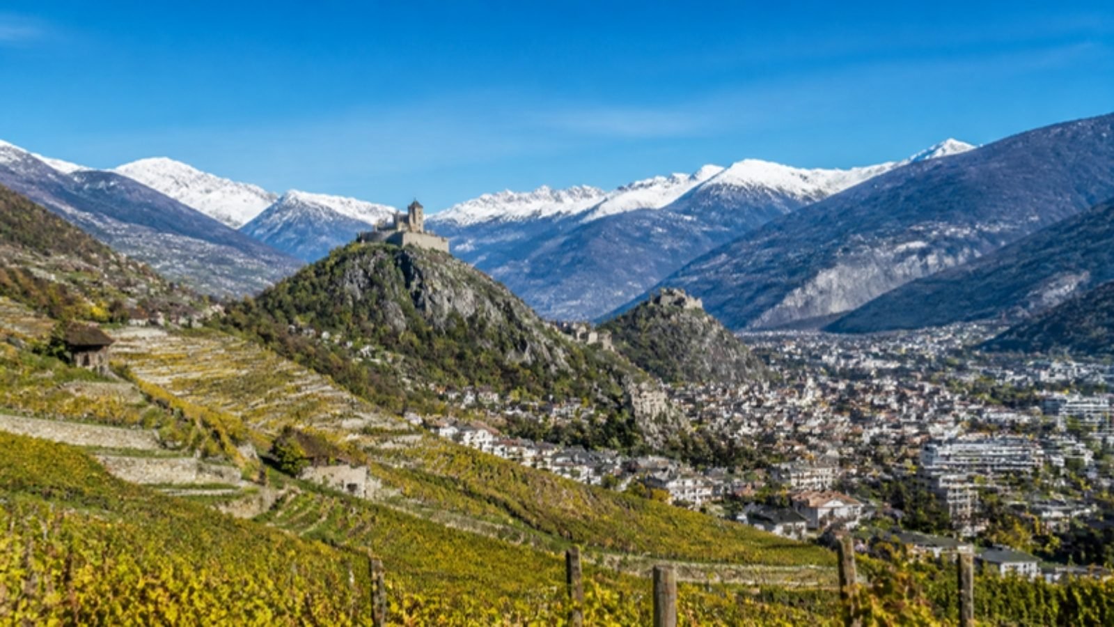 Sion et les collines de Valère et Tourbillon, Valais